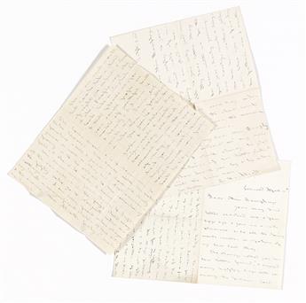 Alcott, Louisa May (1832-1888) Three Autograph Letters Signed to Ellen Humphreys.